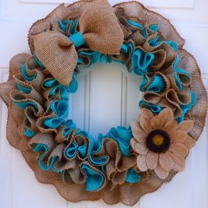 Summer Burlap Wreath for Front Door.